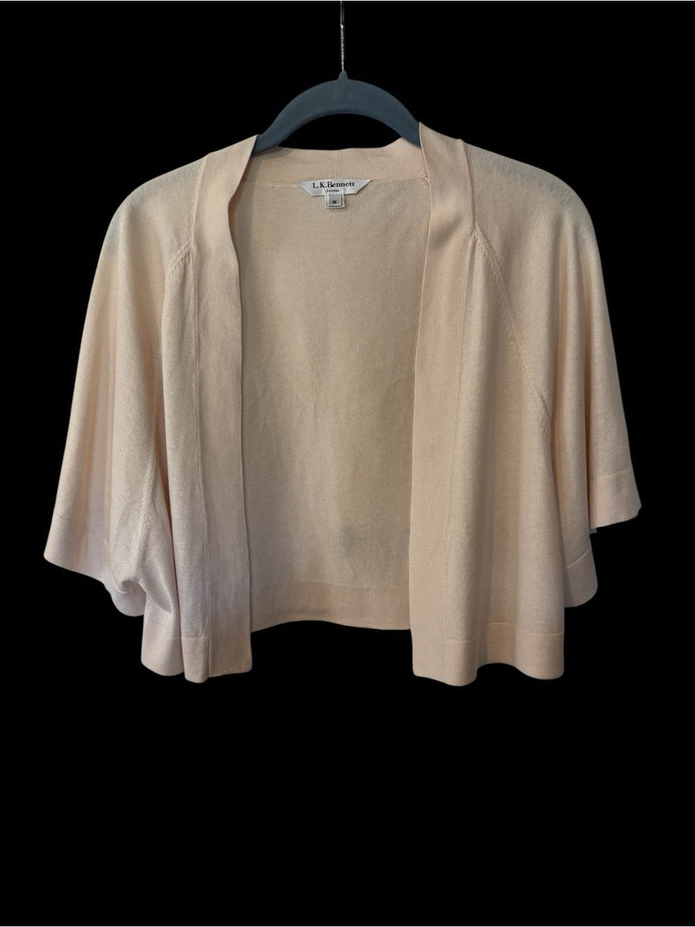 LK Bennett Soft Cream/Pale Peach Open-Front Cape Cardigan
